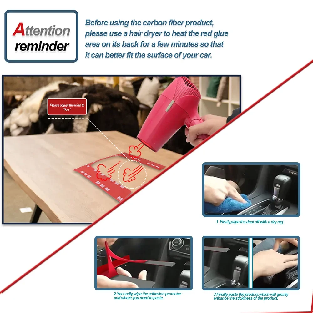 Lighting Decor Inc - Carbon Fiber Red Stickers For Mercedes