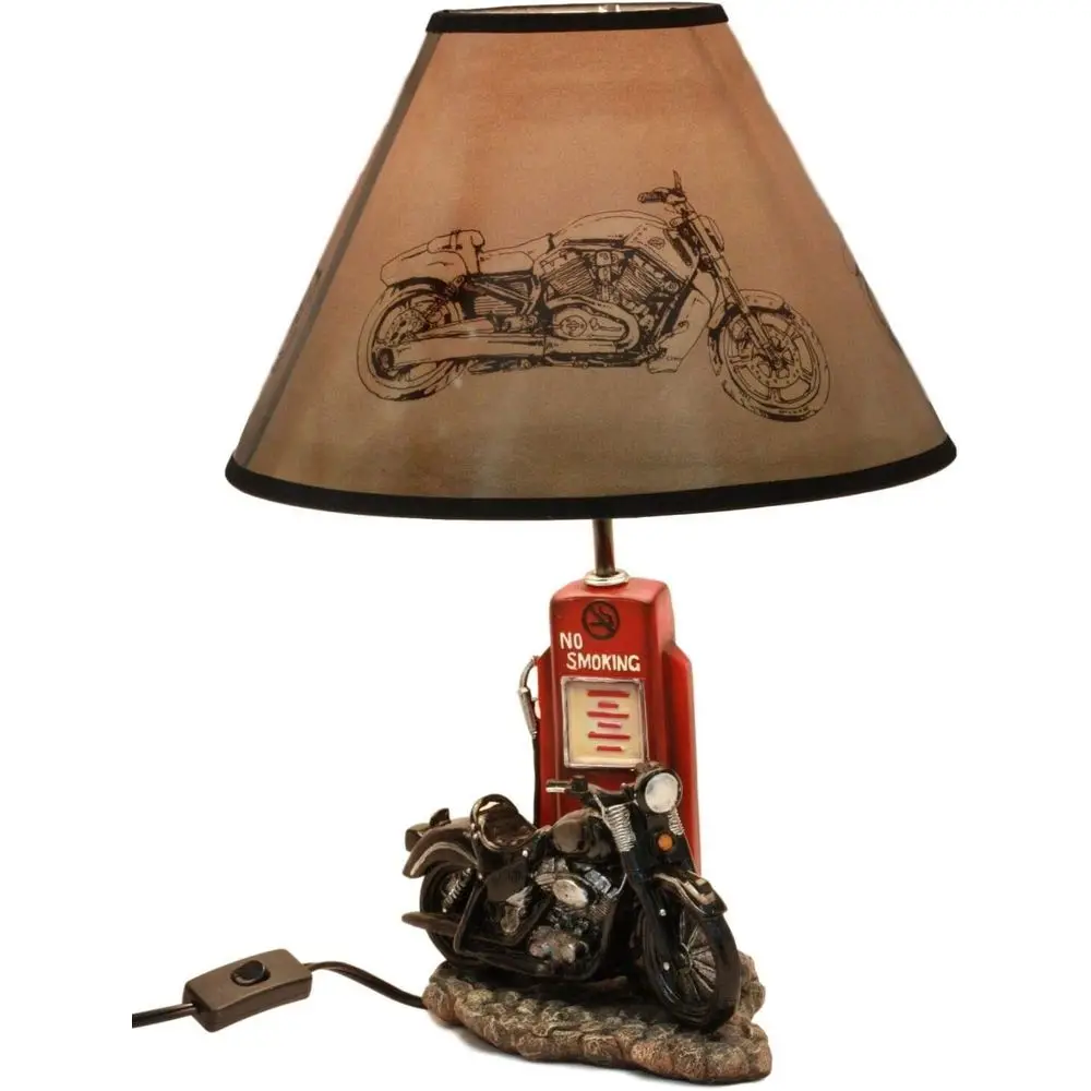 Lighting Decor For Home - Vintage Retro Black Motorcycle Gas Pump