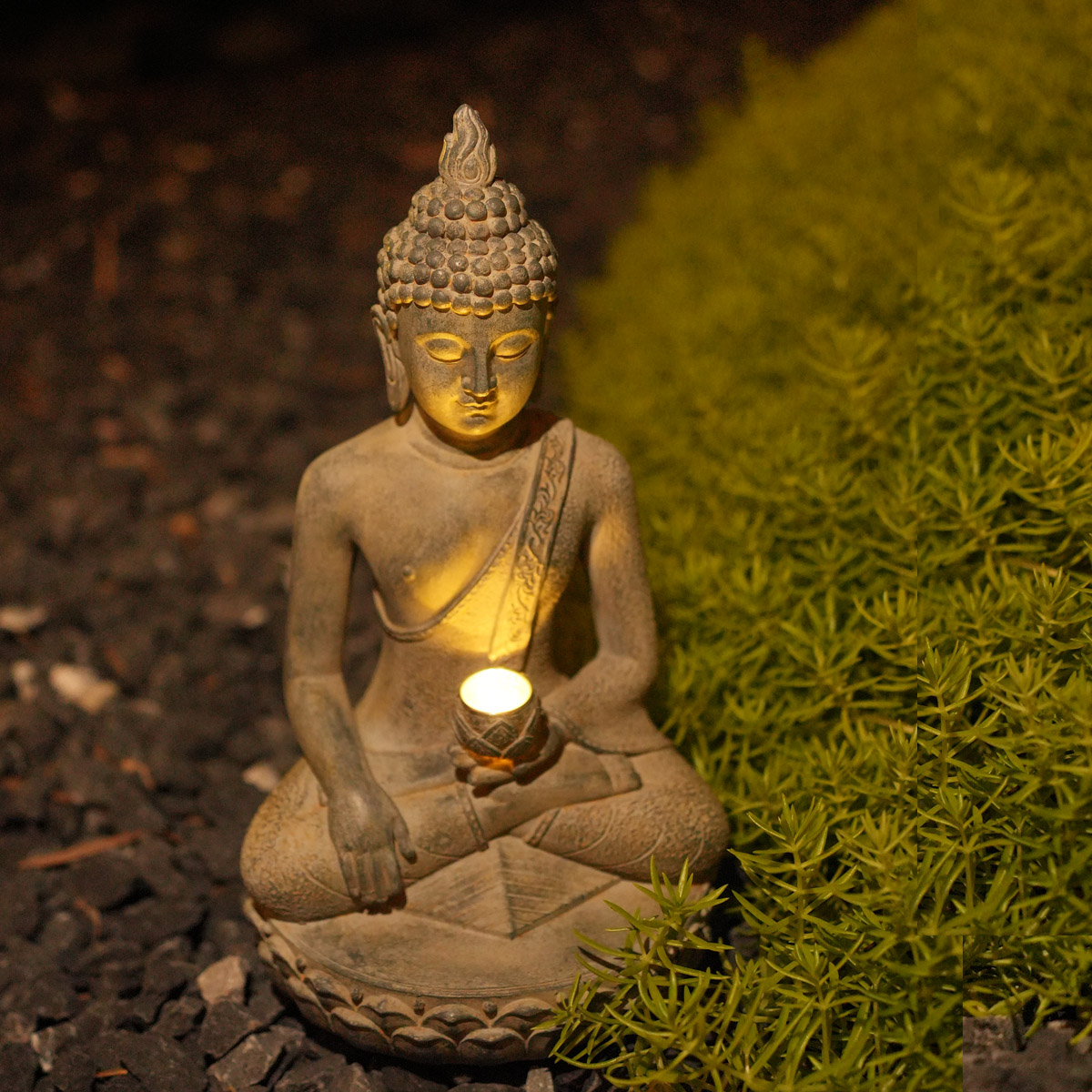 Decor Lighting India - 1PC Zen-Inspired Solar-Powered Buddha Statue with