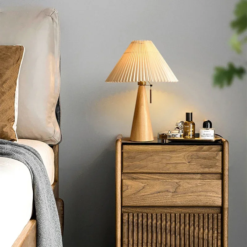 Lighting Decor For Home - Retro Pleated Table Lamp Nordic Solid