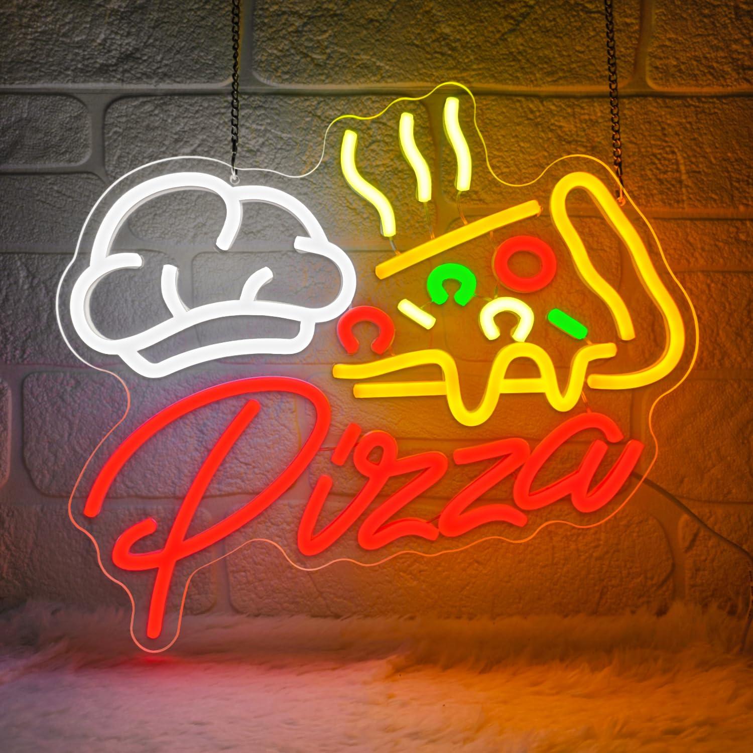 Kitchen Decor Lighting - Pizza Neon Sign Colorful Pizza LED