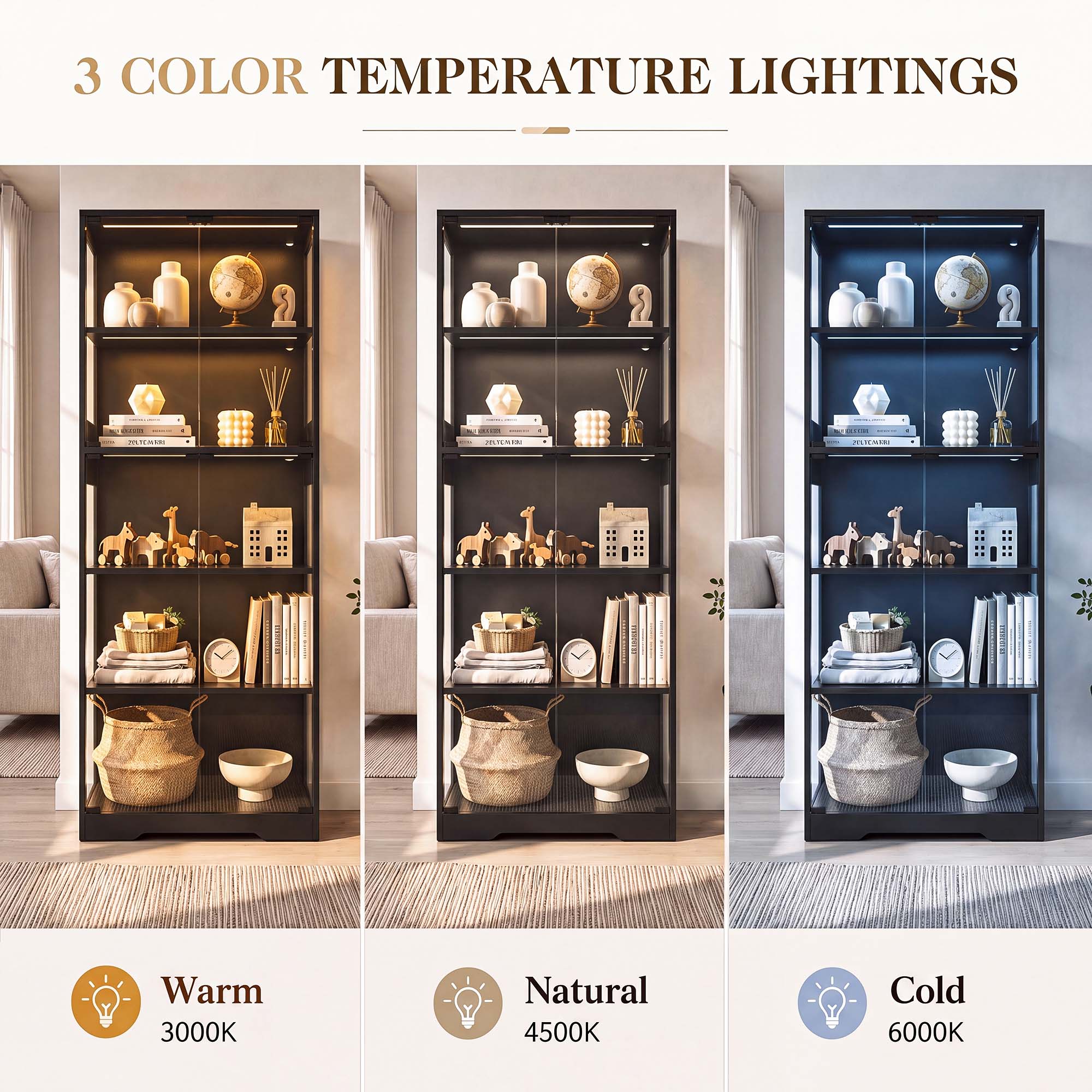 TCGBKAF 5‑Tier Display Cabinet - đánh giá và giá Home Lighting & Decor St Catharines On