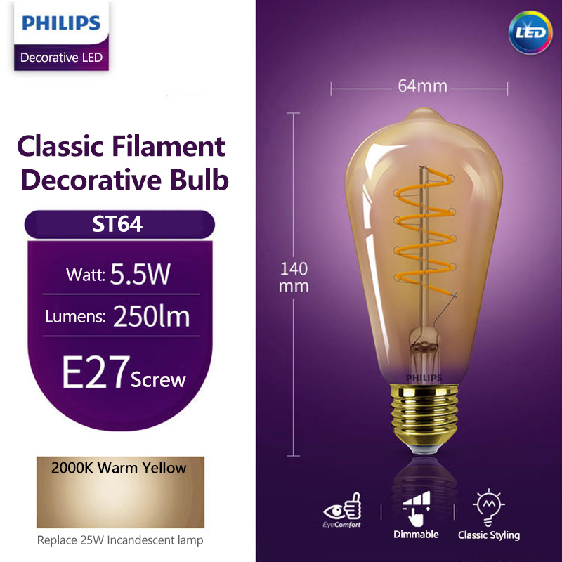 Philips LED Decorative Bulb ST - đánh giá và giá Philips Bulb Led Classic