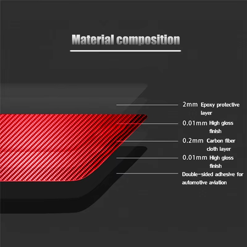 Carbon Fiber Red Stickers For  - đánh giá và giá Lighting Decor Inc