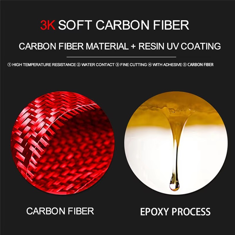 Carbon Fiber Red Stickers For  - đánh giá và giá Lighting Decor Inc
