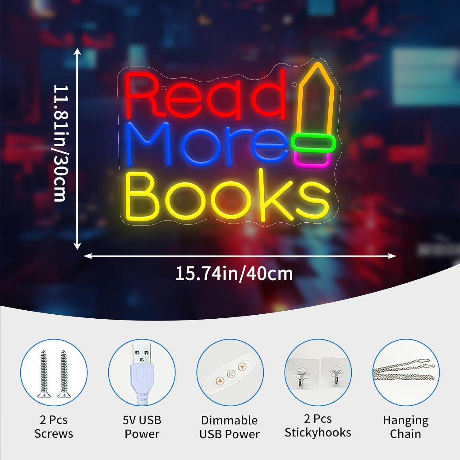 Read More Books Neon Sign USB  - đánh giá và giá Lighting Decor And More