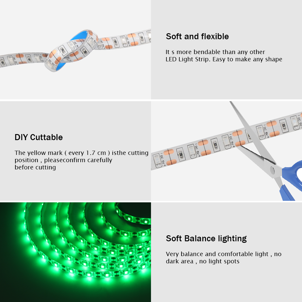DC 5V USB LED Strips 2835 Whit - đánh giá và giá Lighting Decor And More