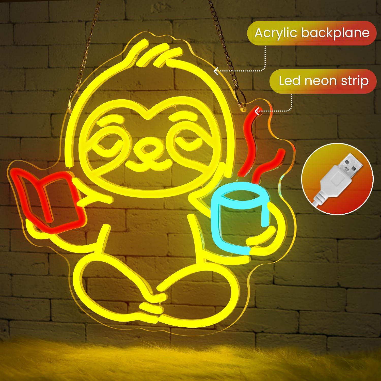 Sloth Neon Sign USB Dimmable L - đánh giá và giá Lighting Decor For Home
