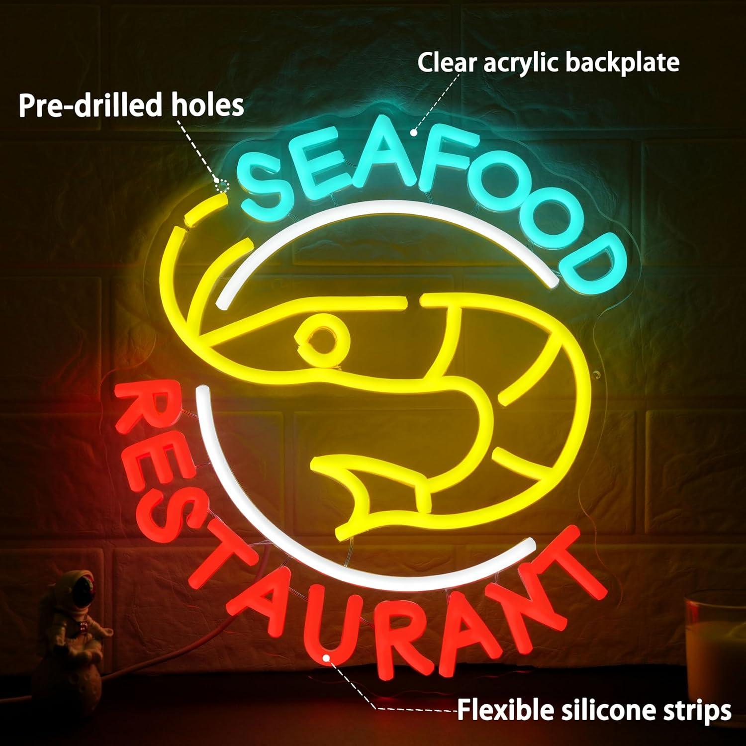 Seafood Restaurant Neon Sign D - đánh giá và giá Kitchen Decor Lighting