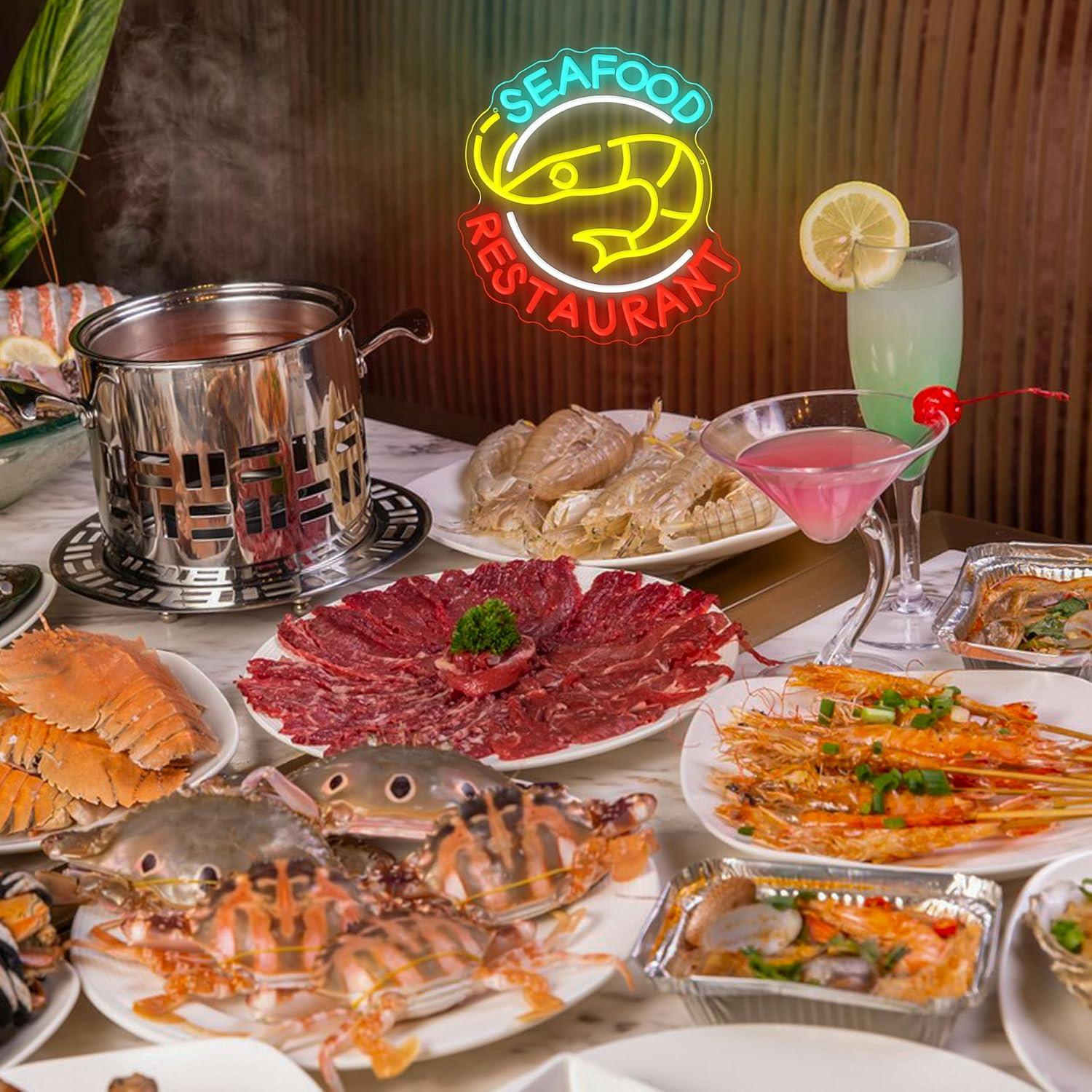 Seafood Restaurant Neon Sign D - đánh giá và giá Kitchen Decor Lighting