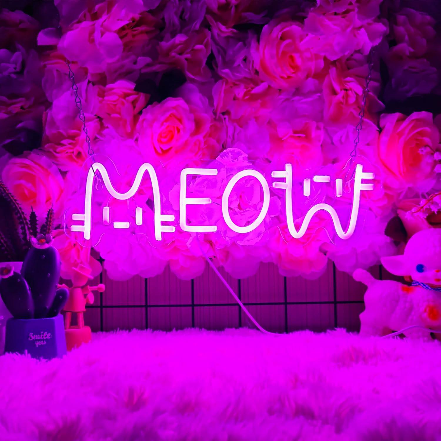 Meow Neon Sign Cat USB Powered - đánh giá và giá Lighting Decor For Home