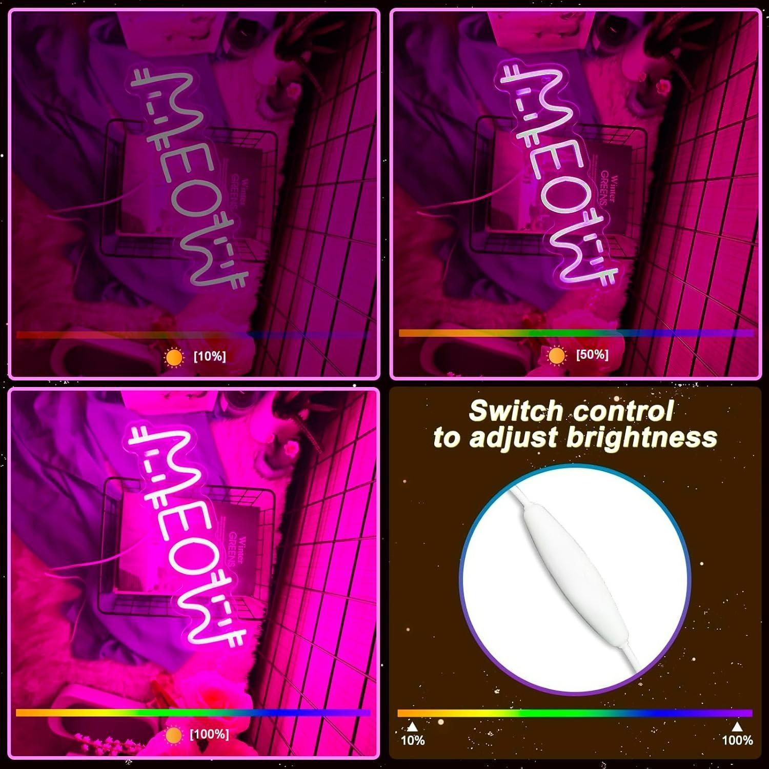 Meow Neon Sign Cat USB Powered - đánh giá và giá Lighting Decor For Home