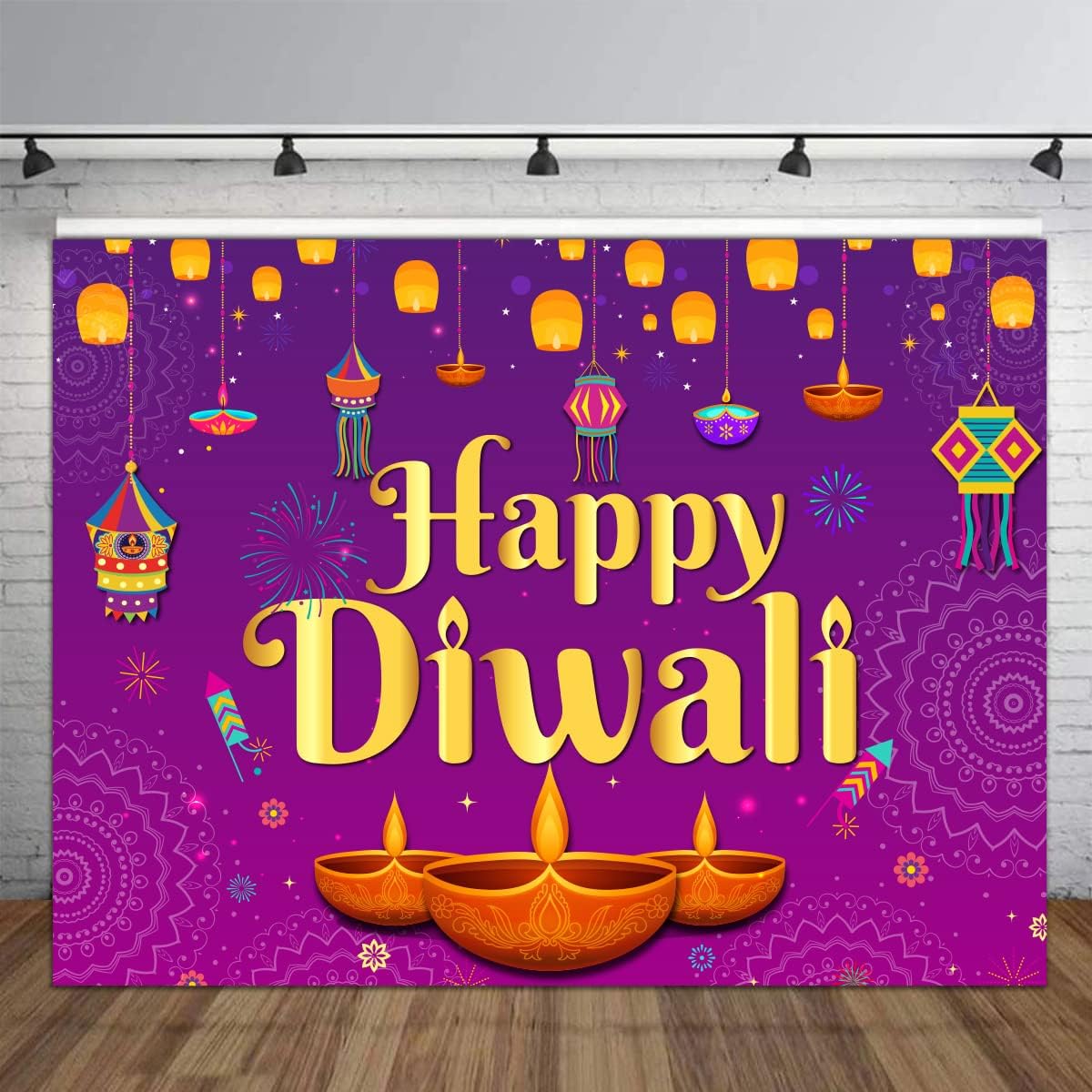 Happy Diwali Backdrop 5x7ft Wa - đánh giá và giá Decor Lighting India