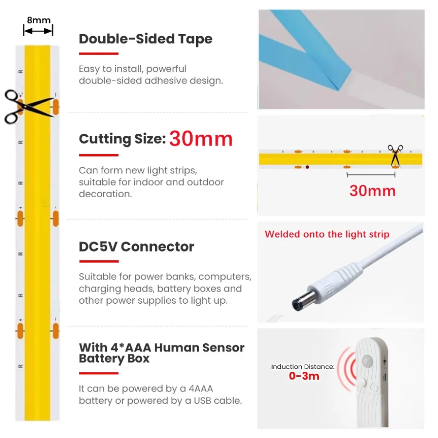 Dual Mode Adjustable 5V COB Li - đánh giá và giá Lighting Decor And More