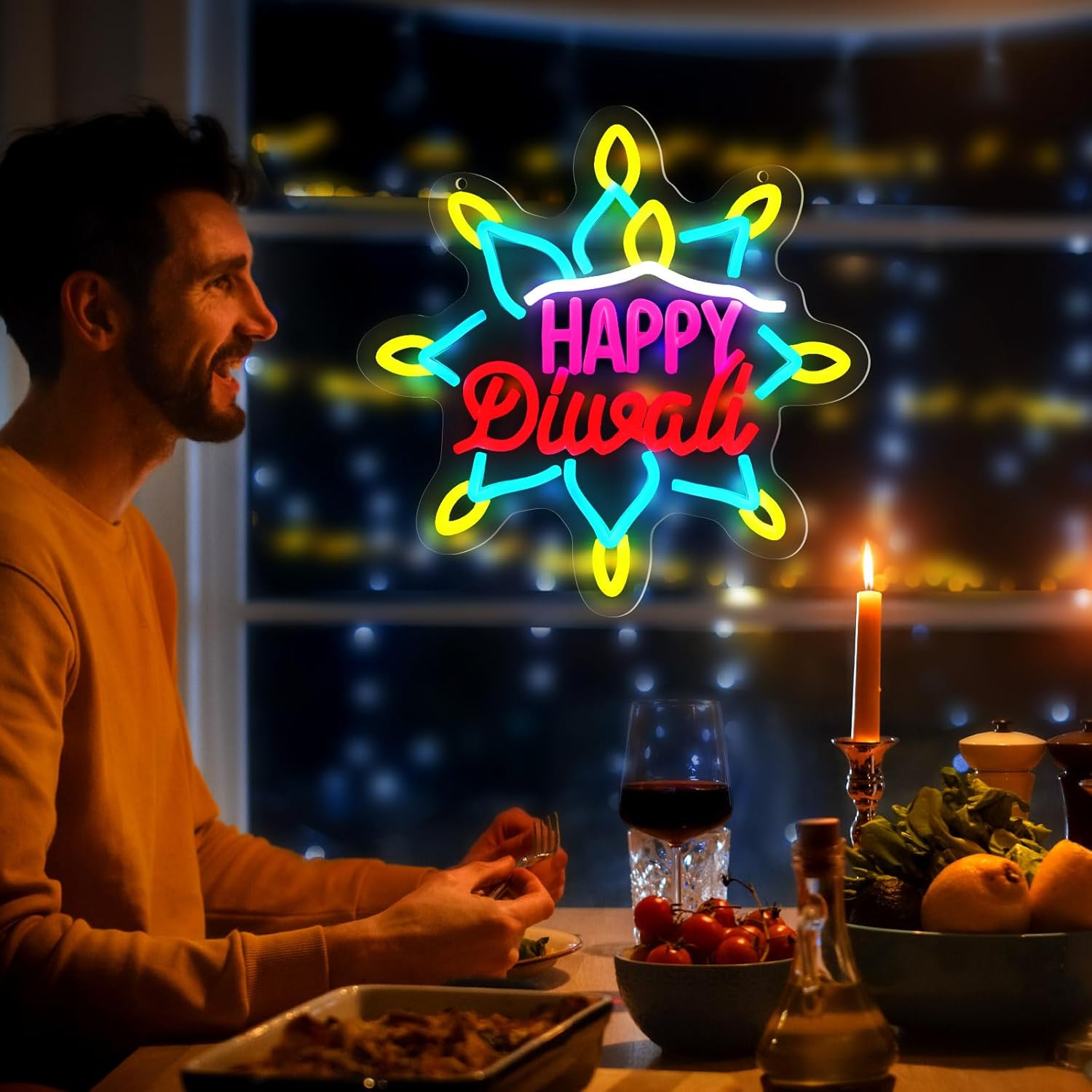 Happy Diwali Neon Sign LED Mar - đánh giá và giá Decor Lighting India