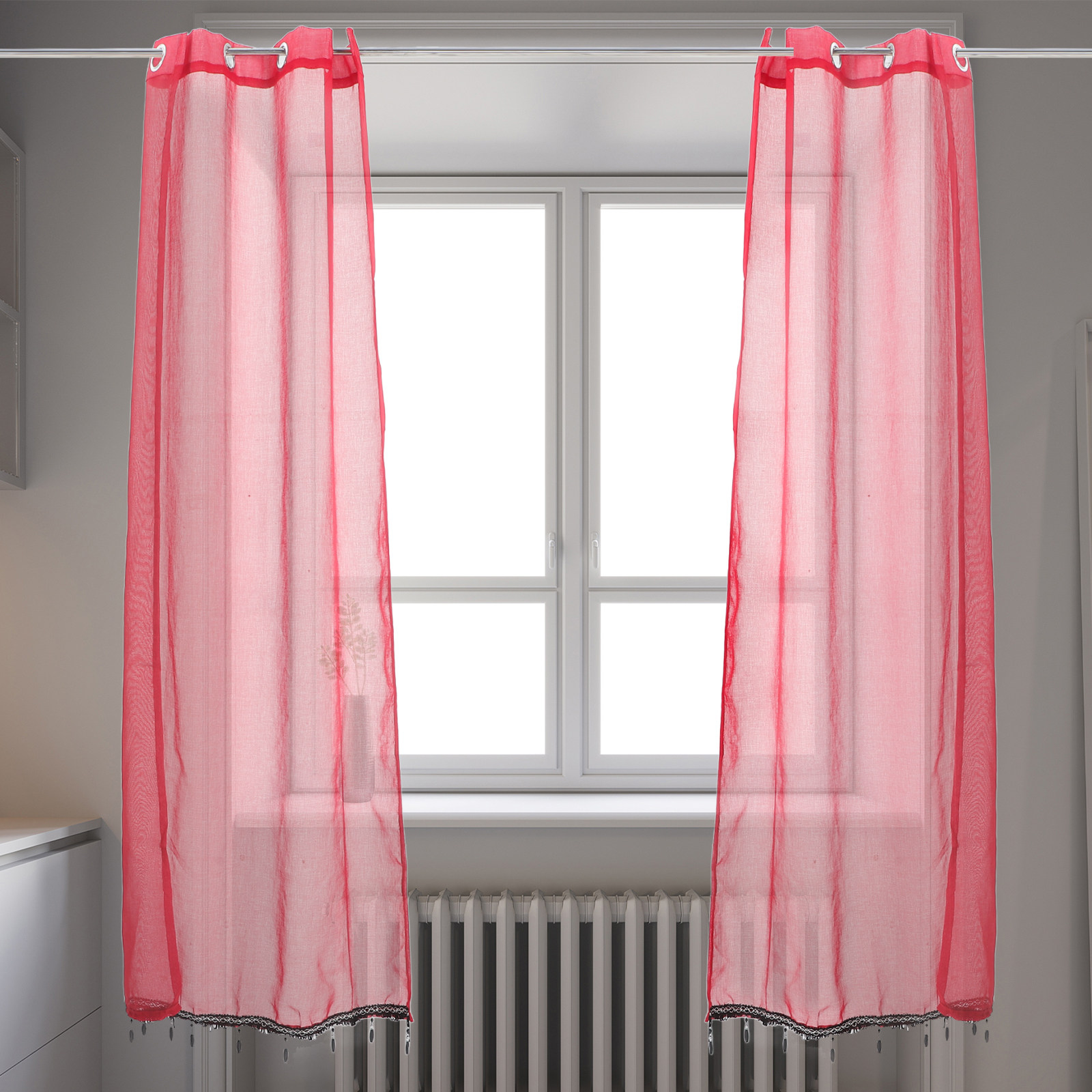 2Pcs Sheer Christmas Curtains  - đánh giá và giá Kitchen Decor Lighting