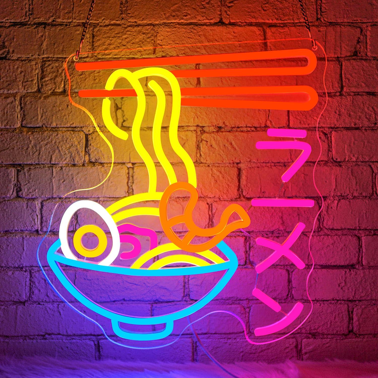 Ramen Neon Sign Japanese Noodl - đánh giá và giá Kitchen Decor Lighting
