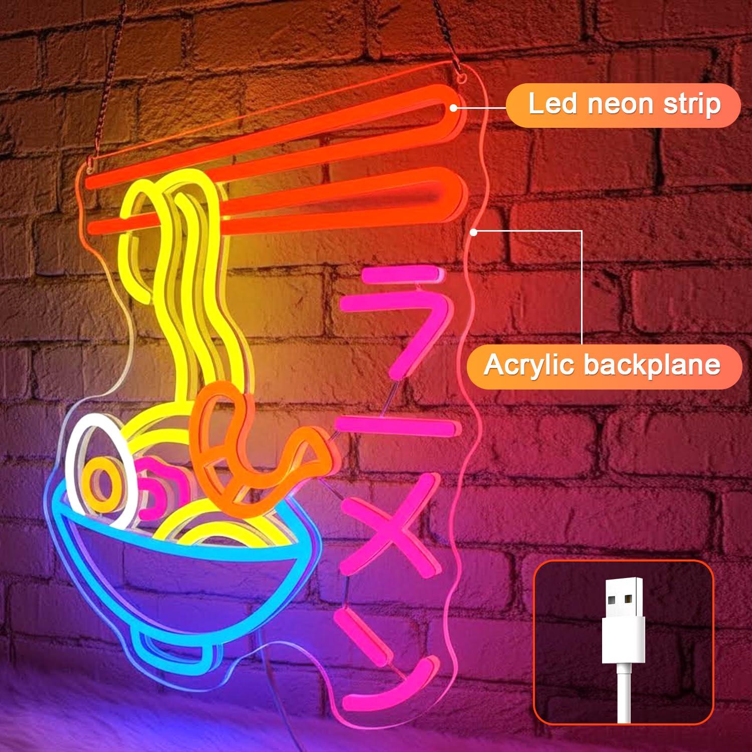 Ramen Neon Sign Japanese Noodl - đánh giá và giá Kitchen Decor Lighting