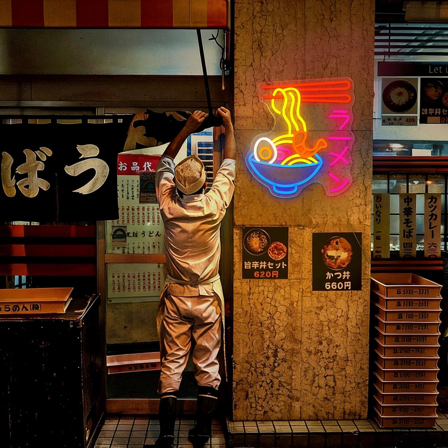 Ramen Neon Sign Japanese Noodl - đánh giá và giá Kitchen Decor Lighting