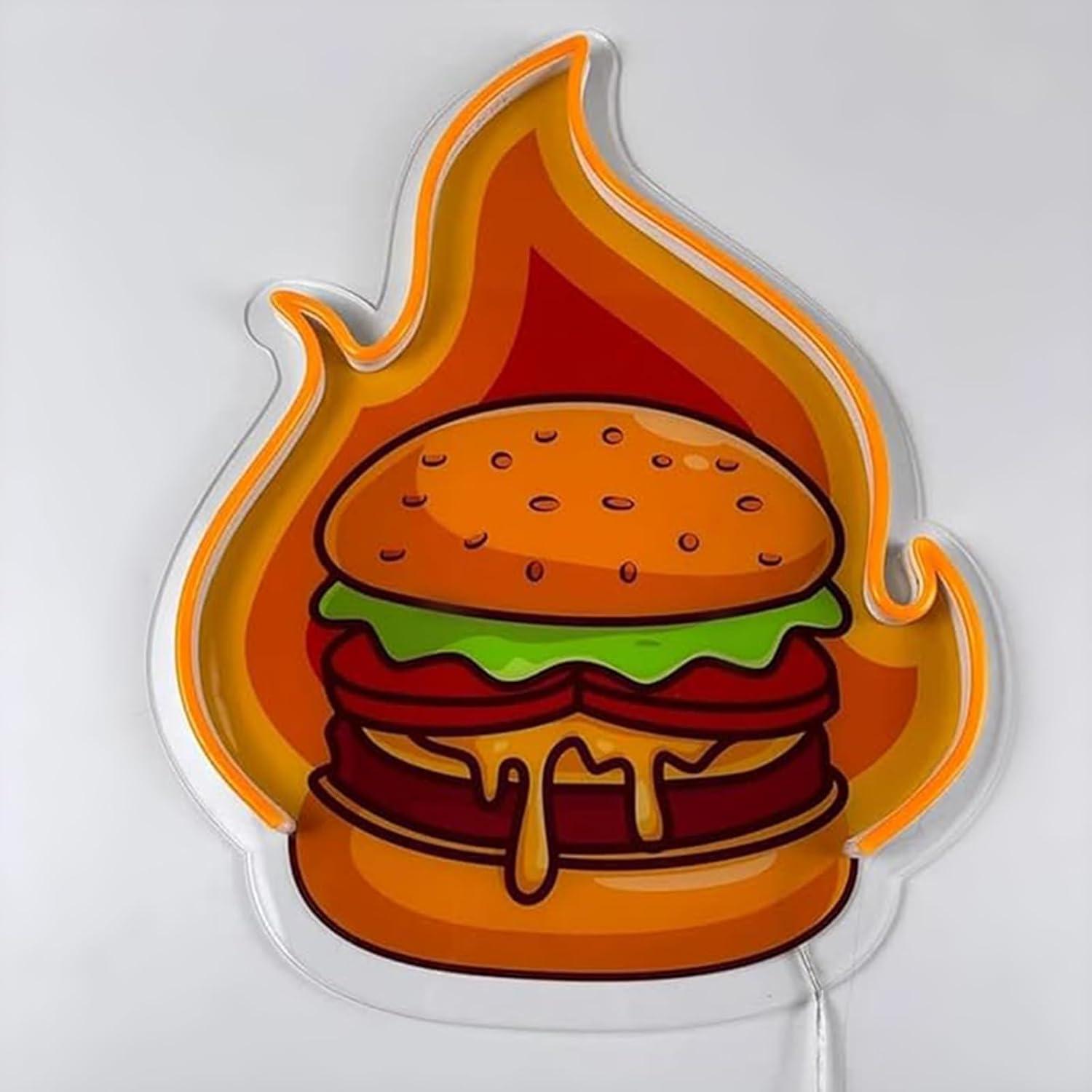 Burger Neon Sign LED Hamburger - đánh giá và giá Kitchen Decor Lighting
