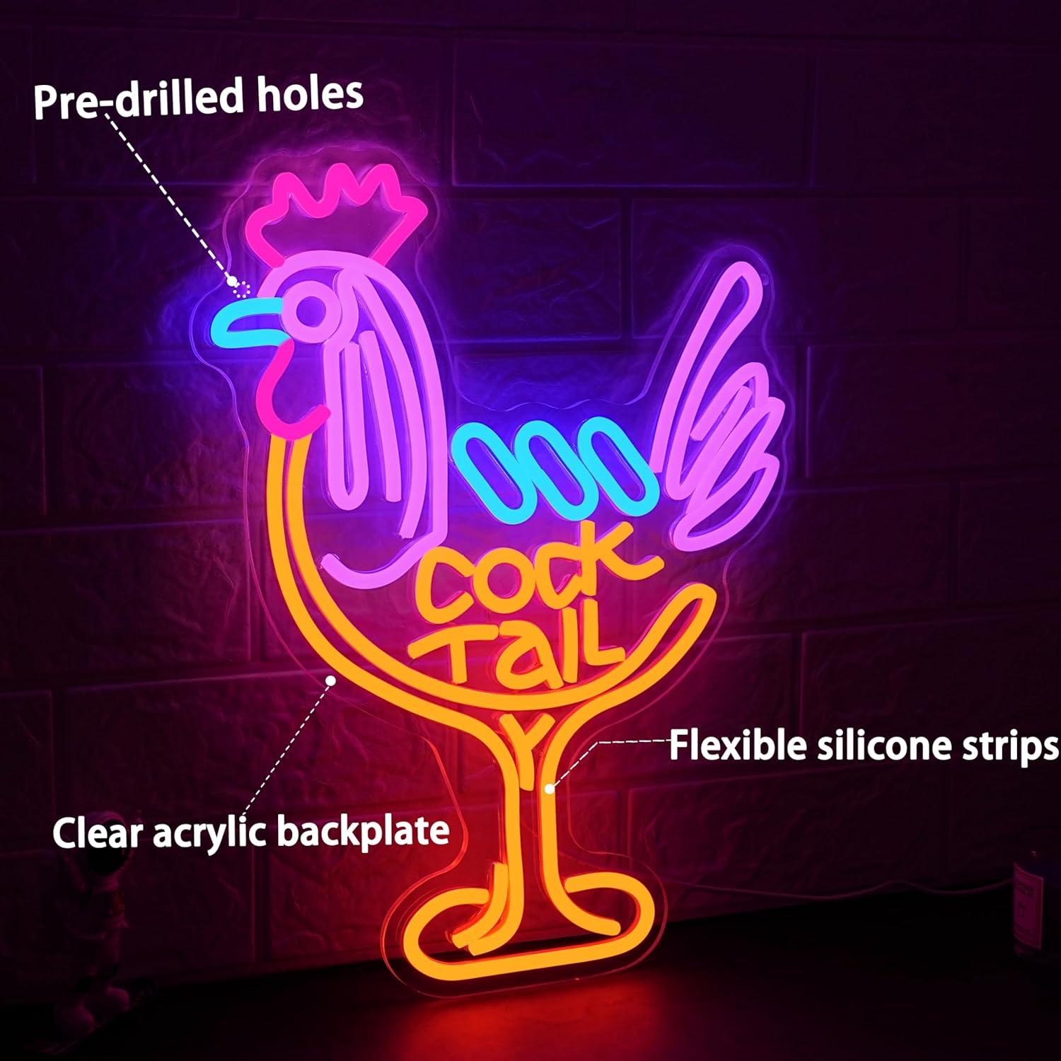 Cocktail Neon Sign USB Dimmabl - đánh giá và giá Kitchen Decor Lighting
