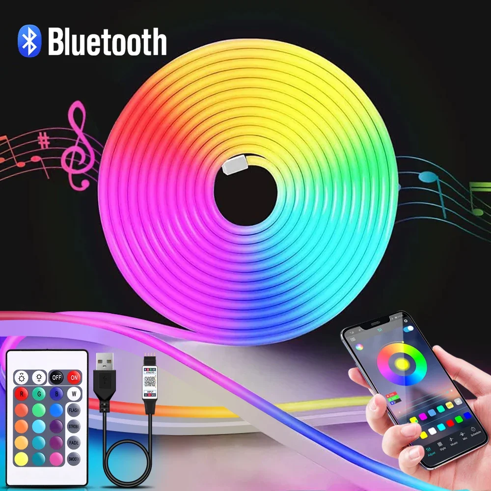 1-5m RGB LED Neon Strip Light  - đánh giá và giá Lighting Decor Items