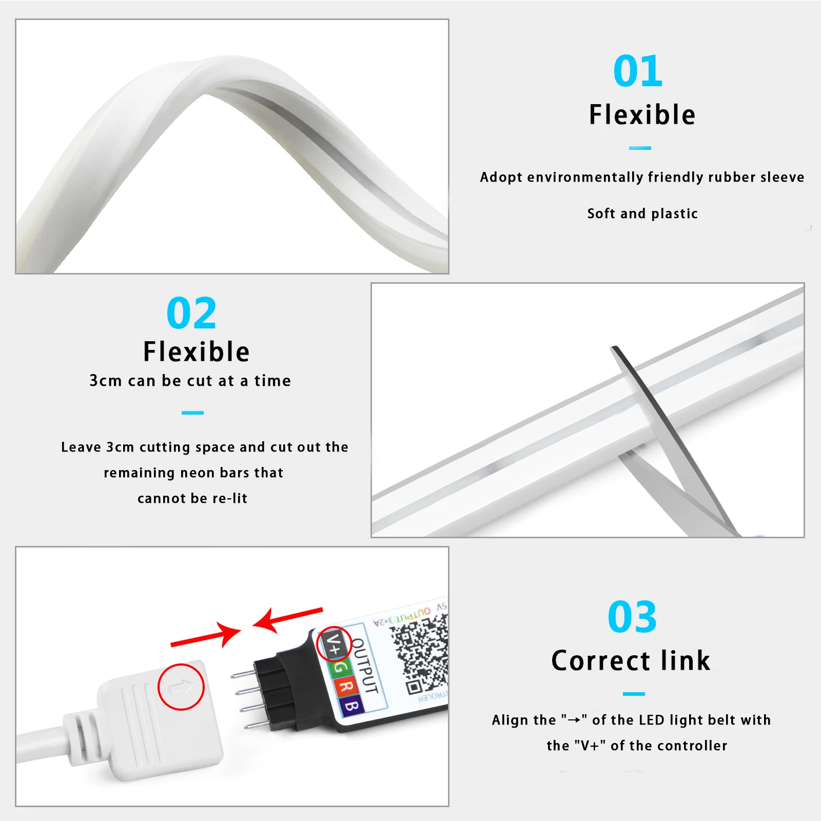 1-5m RGB LED Neon Strip Light  - đánh giá và giá Lighting Decor Items